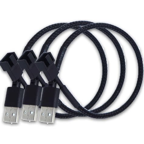 Stri 3pc Usb To 4pin Fan Adapter Cables 4pin Computer Pc Fan Power