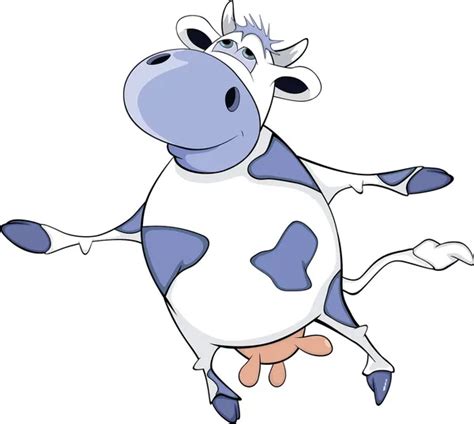 Happy blue cow. Cartoon Stock Vector Image by ©liusaart #24958975