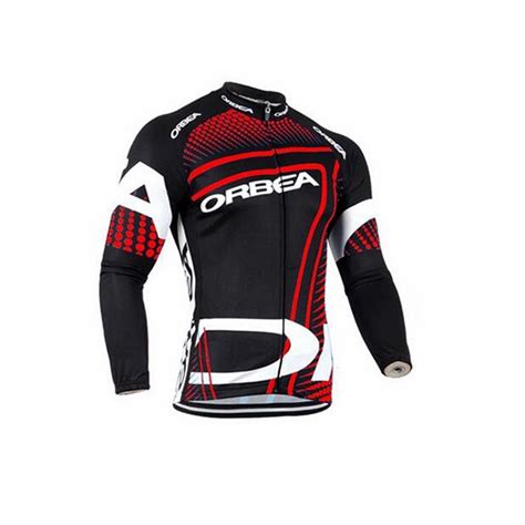 Camisa Ciclismo ORBEA vermelha Camiseta manga longa Proteção solar