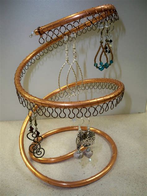 Spiral Copper Earring Tree Holder Organizer About Pairs Etsy