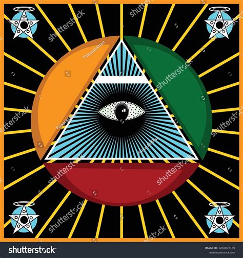 Illuminati Vector Illustration Background One Eye Stock Vector (Royalty ...