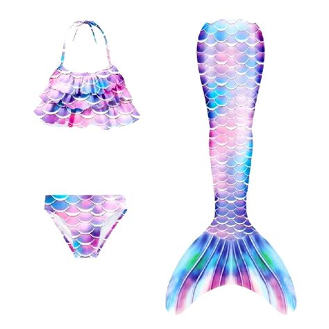 Woyy Big Girls Swimsuit Piece Bikini Set Scale Print Swimwear With