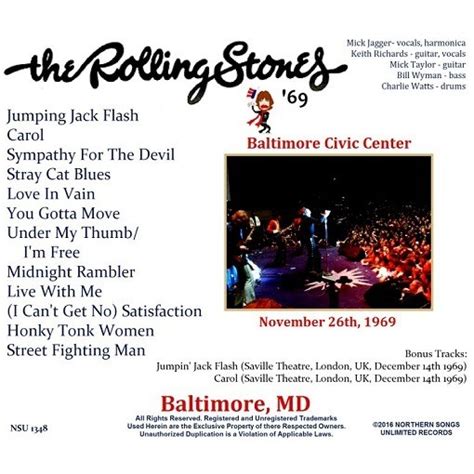 Live Baltimore Md 1969 Nov 26th Ltd Cd By The Rolling Stones Cd With Zorro800 Ref118337135