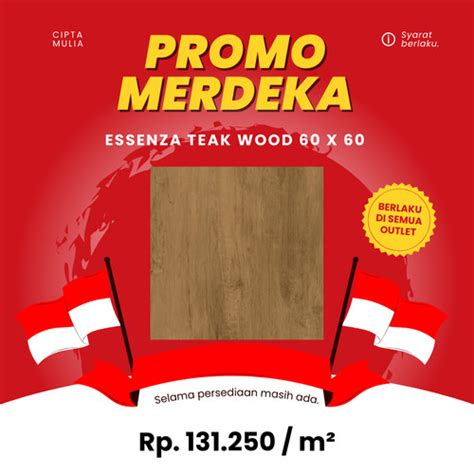 Jual Promo Merdeka Essenza Teak Wood X Granit Kayu Jakarta