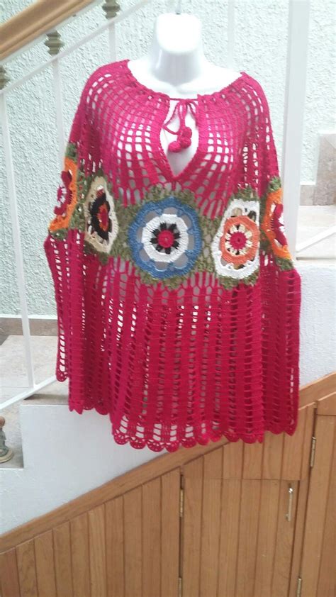 Ponchos Crochet Patrones