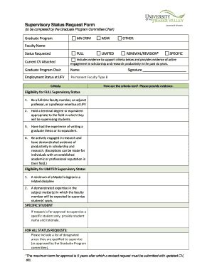 Fillable Online Supervisory Status Request Formpdf Fax Email Print