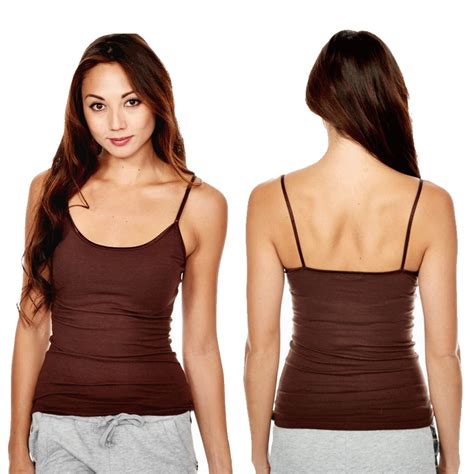 6pc Women Cami Tank Top Spaghetti Strap Long Camisole Layering Plain Brown Sml Ebay