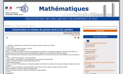 Dubase Construction Et Volume Du Prisme Droit Et Du Cylindre