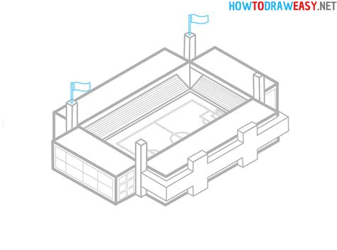 How To Draw A Soccer Stadium How To Draw Easy