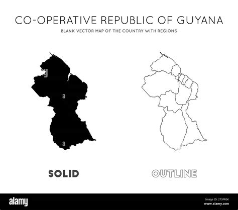 Guyana Map Blank Vector Map Of The Country With Regions Borders Of