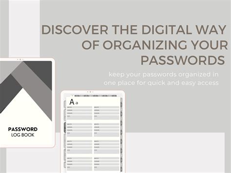 Digital Password Tracker Log Password Organizer Password Keeper Digital Goodnotes Password Book