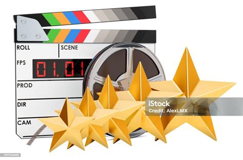 stars film rating concept  rendering isolated  white background