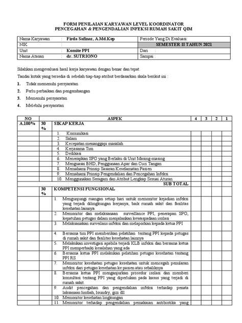 2021 Form Penilaian Kinerja Ppi Pdf