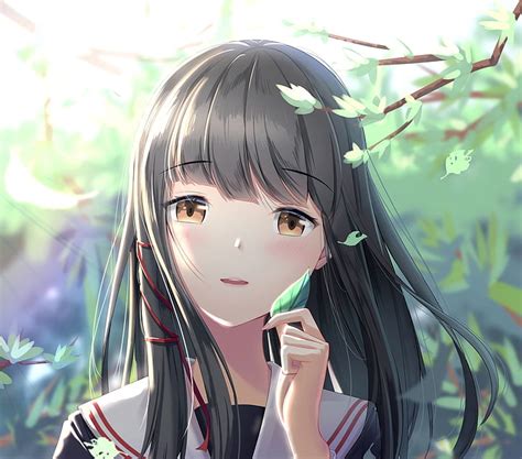 Hd Wallpaper Anime Original Black Hair Brown Eyes Girl Long Hair