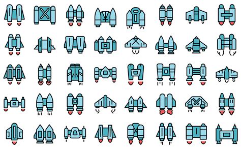 Jetpack Icons Set Vector Flat 8352408 Vector Art At Vecteezy