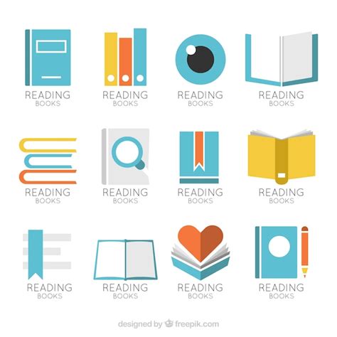 Genial Colección De Logos De Libros Descargar Vectores Premium