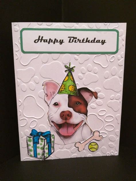 Pitbull Dog Birthday Card Dog Birthday Card Dog Birthday Birthday Cards