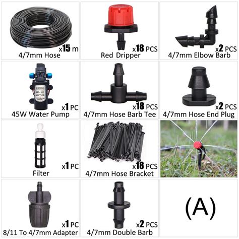 Pompa De Apa 45W Kit De Irigare Prin Picurare Pentru Gradina Furtun 1 4