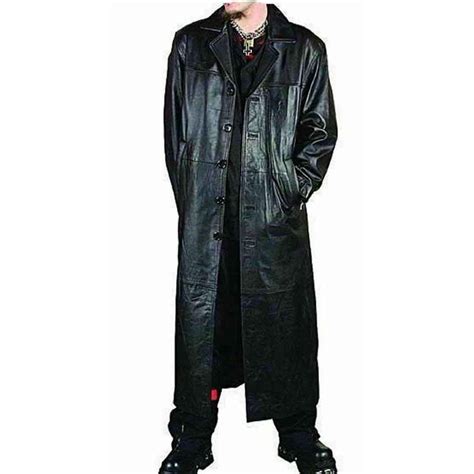 Mens Real Leather Goth Gothic Van Helsing Matrix Trench Coat Most Siz Genesis Leather