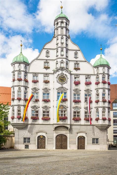 View at the Renaissance Town Hall of Memmingen - Germany Stock Image ...