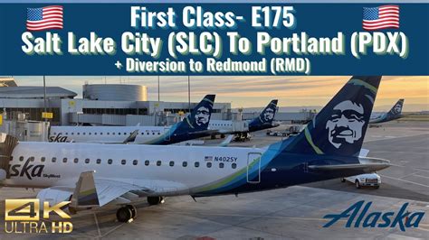 Alaska Airlines Embraer E175 First Class Salt Lake City Slc To Portland Pdx Trip