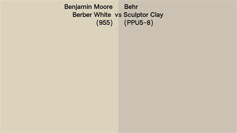 Benjamin Moore Berber White 955 Vs Behr Sculptor Clay PPU5 8 Side