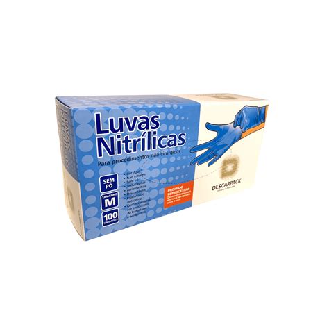 LUVA NITRILICA DESCARTÁVEL ANTIDERRAPANTE SEM PÓ AZUL 01CX