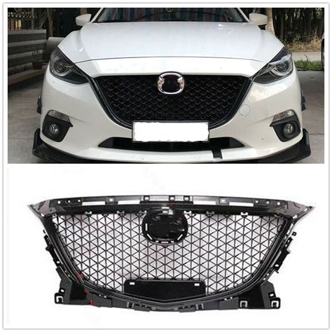 Gloss Black Mesh Style Front Bumper Bar Grille Suitable For Mazda 3 BM