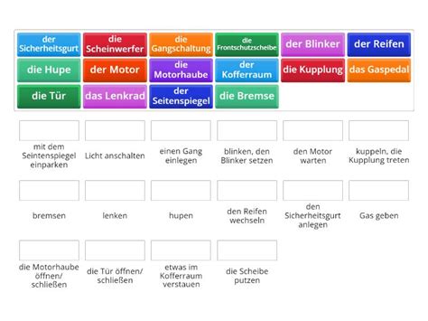 Welche Verben Passen Zu Den Nomen Match Up