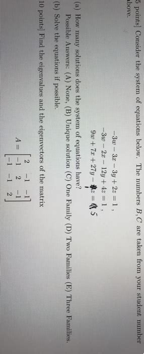 Solved 5 Points] Consider The System Of Equations Below The