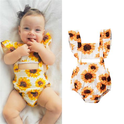 Ropa De Verano Para Ni Os Peque Os Pelele De Girasol Mono Traje De