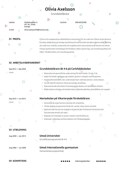 Grundskoll Rare Cv Exempel Skrivtips Gratis Guide Cvkungen Se