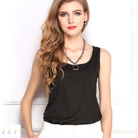 New 7size Women Clothing Fashion Chiffon Tank Tops Vest Shirts Solid Candy Color Chiffon Loose