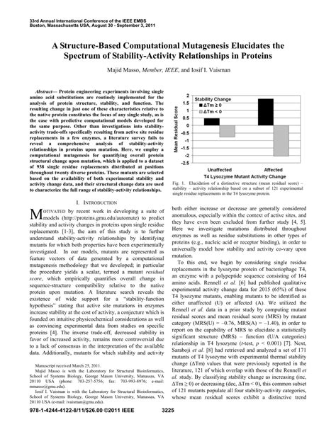 PDF A Structure Based Computational Mutagenesis Elucidates The