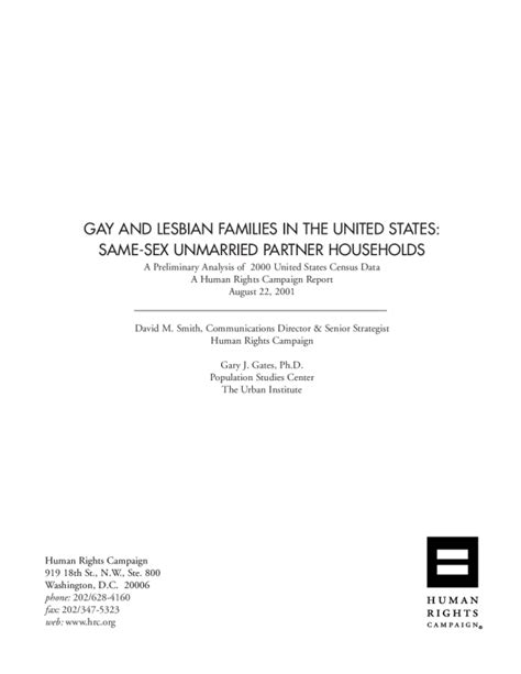 Gay And Lesbian Families In The United States Same Sex Unmarried