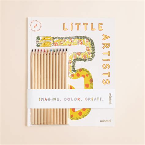 minted childrens coloring book  pages colored pencils included
