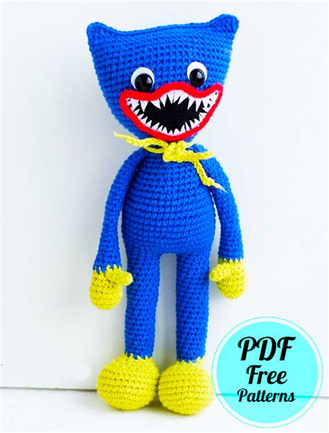 Free Crochet Pattern For A Huggy Wuggy Amigurumi In Pdf Amigurumi