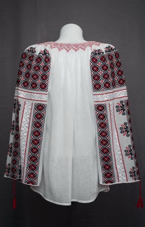 Manually Embroidered Romanian Peasant Blouse For Sale Worldwide