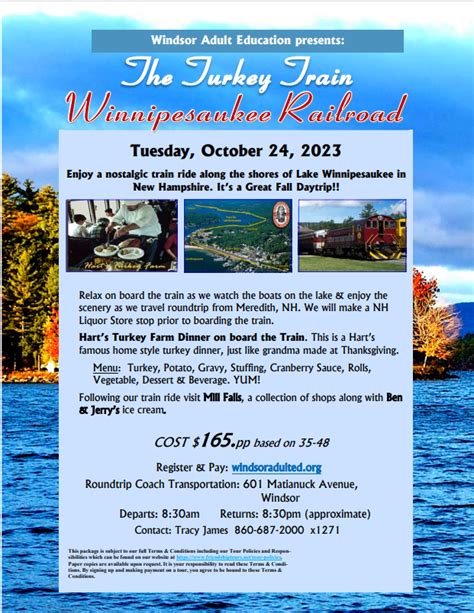 Day Trip The Turkey Train Winnipesaukee Railroad Windsor Chamber