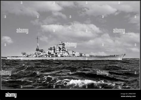 Tirpitz Battleship Ww Nazi Germany Kriegsmarine Hi Res Stock