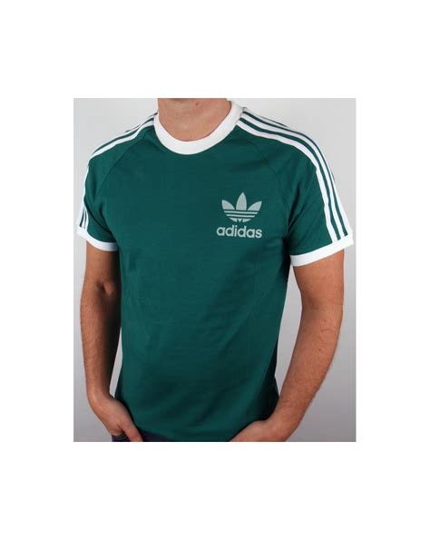 Adidas Originals Retro 3 Stripes T Shirt Emerald Green California