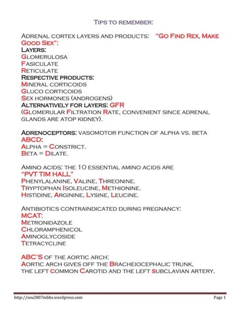 Medical Mnemonics Rheumatic Fever