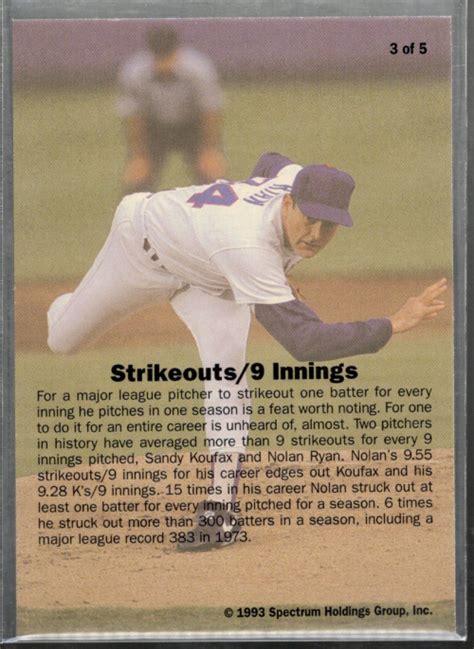 B Spectrum Ryan Nolan Ryan Strikeouts Innings Nm Mt Ebay