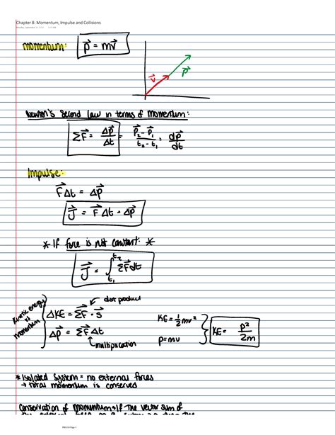 Chapter 8 Momentum Impulse And Collisions Ph 1111 Chapter 8 Momentum Impulse And