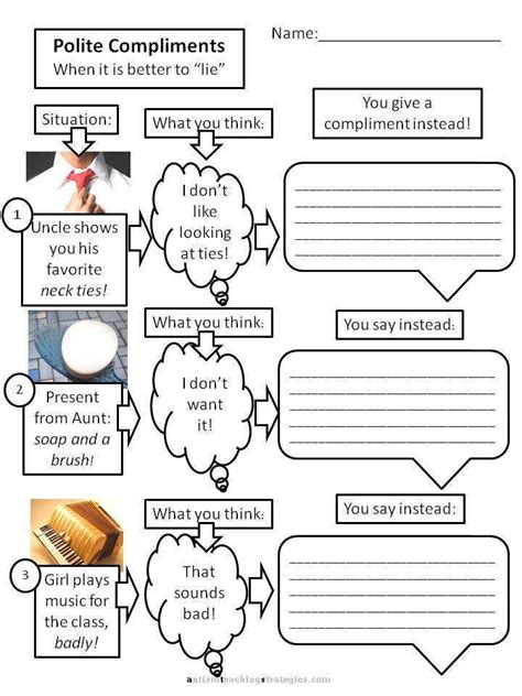 Autism Worksheets Social Skills