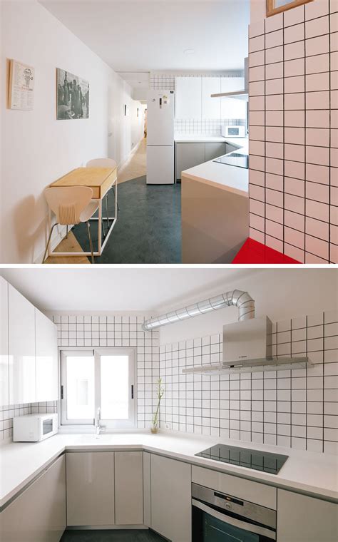 See How Three Colors Of Grout Were Used With The Tiles In This Apartment