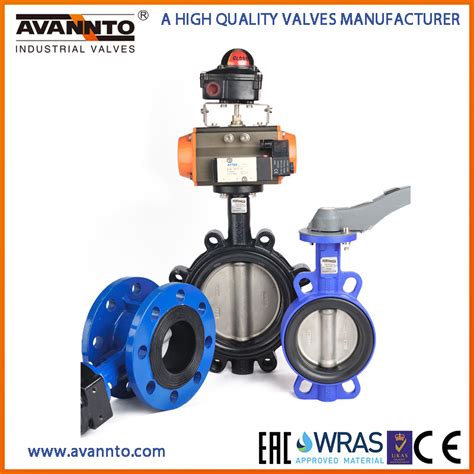 Pn Ptfe Epdm Handle Operation Butterfly Valve Wafer Lug Flange Water