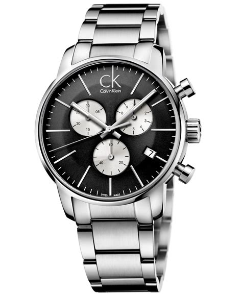 Calvin Klein Mens Swiss Chronograph City Stainless Steel Bracelet