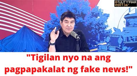 Raffy Tulfo Sinabing Itigil Ang Pagpapakalat Ng Fake News Youtube