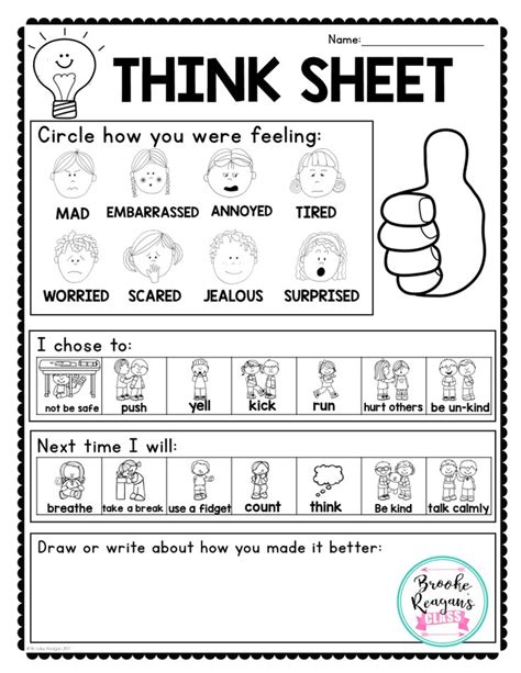 Think Sheet Printable Pdf Free